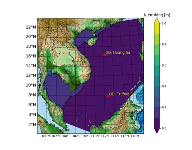 Nước dâng cao 0,1-0,2m ven biển Bắc Bộ và Nam Bộ từ 09h30 ngày 01/05/2026