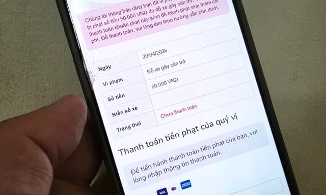 Chiêu lừa thông báo phạt nguội giả mạo để chiếm thông tin thẻ ngân hàng